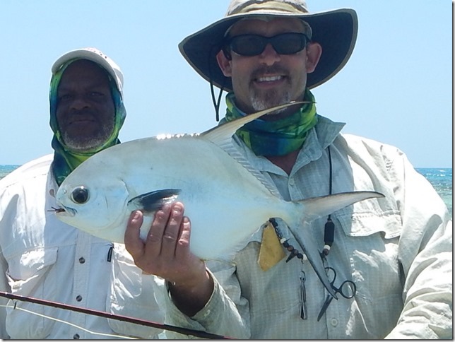 Permit fly fishing Belize