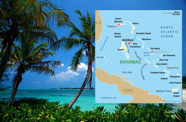 Fly fishing map Bahamas